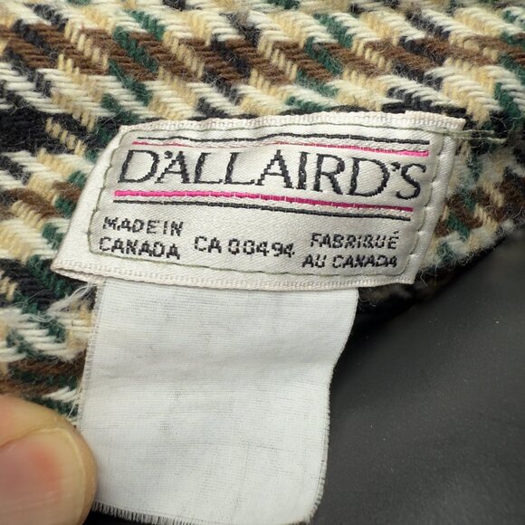 D'ALLAIRD'S VTG Academia Houndstooth Oversized Shoulderpads Green/Brown Blazer M - Picture 8 of 9